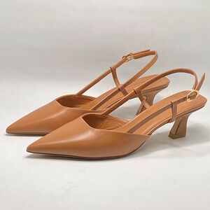 Stuart Weitzman Vinnie 50MM Leather Slingback Pumps size 7.5